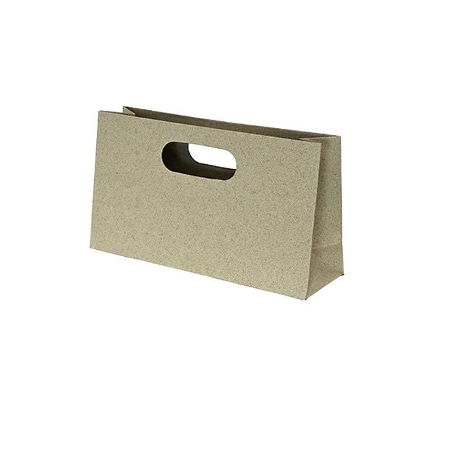 Geschenktasche aus Graspapier – hellgrün 27 × 8 × 15 cm