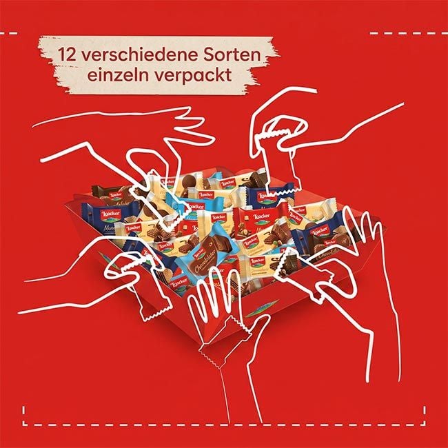 oacker Best of Winter Geschenkpackung mit 43 einzeln verpackten Waffel- und Schokoladenspezialitäten