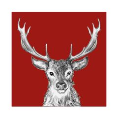 Weihnachtsservietten mit Hirsch „Paul Red“ 33 × 33 cm