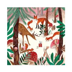 Weihnachtsservietten mit Waldtieren „Let’s Stick Together“ 33 × 33 cm