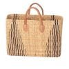 Große rechteckige Strohtasche natur-blau – Coastal Chic Big