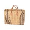 Rechteckige Strohtasche natur-blau – Coastal Chic