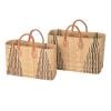 "Coastal Chic" Stroh-Tasche rechteckig, natur-blau