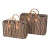 "Marina Stripe Big" Stroh-Tasche rechteckig, natur-blau gestreift, groß