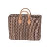 Rechteckige Strohtasche natur-blau gestreift – Marina Stripe