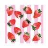 Papierservietten „Strawberry & Stripes“ mit Erdbeer-Design 33 x 33 cm