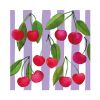 Papierservietten „Cherry & Stripes“ mit Kirsch-Design 33 x 33 cm