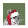 Weihnachtsservietten mit Eichhörnchen „Ralf Red Hat Green“ 33 × 33 cm