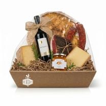 Geschenkkorb 4-Eck aus Kraftpapier, mittel 33 x 19 x 11 cm