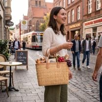 Rechteckige Strohtasche Natur – Natural Elegance