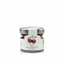 Kira Sauerkirsche BIO Fruchtaufstrich 30g von Alpe Pragas – 75% Fruchtanteil, wie beim Frühstück im Hotel, vegan & glutenfrei.