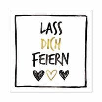 Ambiente Lunch-Servietten "Lass dich feiern" nachhaltige Papierservietten aus 80% Recyclingpapier für stilvolle Anlässe.