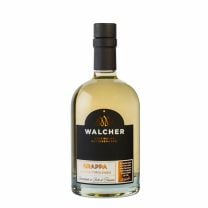 Tyrolensis Grappa Riserva von Walcher, 28 Monate fassgereift aus Pinot Noir & Lagrein. Fruchtig-würzig, mild und perfekt ausbalanciert.