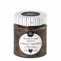 Pesto di funghi e tartufo von Cascina San Cassiano, aromatisches Pilz-Trüffelpesto aus dem Piemont im Glas.