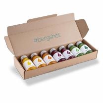 Die 7er Bergshot Box von Bergblut überzeugt mit Vielfalt, Design und hochwertigen BIO-Ingwershots für jeden Tag.