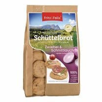 Zwiebel-Schnittlauch Mini Schüttelbrot Laibchen aus der Südtiroler Bäckerei 'Fritz & Felix': kreative Rezepturen mit natürlichen Zutaten aus der traditionellen Küche.