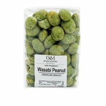 Wasabi Erdnüsse im knusprigen Teigmantel, grüner Wasabi-Snack von GM Pesendorfer mit typischer Schärfe