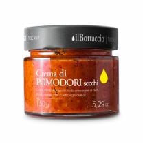 Crema di pomodori secchi - sonnengetrocknete Tomatencreme veredelt mit exquisiten nativen Olivenöl extra.