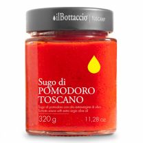 Sugo di Pomodoro Toscano von Il Bottaccio Tuscany – toskanische Tomatensoße im 320g Glas mit extra nativem Olivenöl.