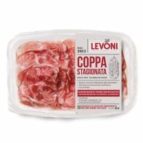 LEVONI Coppa stagionata, aus nachhaltig gezüchtetem italienischem Schweinefleisch, besticht durch ihre natürliche Würzung und das feine, mit Wein veredelte Aroma.