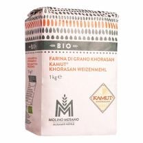 Khorasan Kamut® Weizenmehl ökologisch angebaut und nicht modifiziert.