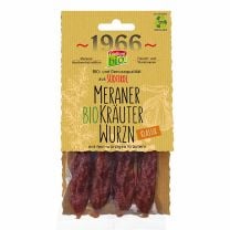 Kräuter-Kaminwurzen aus biologischen Zutaten, ohne Konservierungsstoffe, mild geräuchert und weich im Biss.