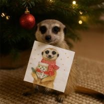 Weihnachtsservietten mit Erdmännchen „Joseph“ 33 × 33 cm