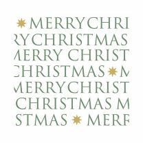 Weihnachtsservietten mit Schriftmotiv „Weihnachtsbuchstaben in Waldgrün“ von PPD Paperproducts Design.