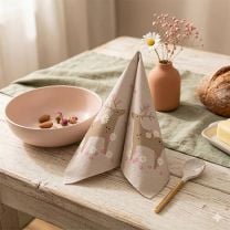 AKTION -  Papierservietten mit Rehmotiv „Flower Deers“ 33 × 33 cm