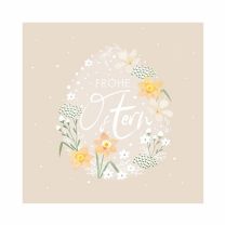 Florale Oster-Papierservietten von Paperproducts Design im Format 33 x 33 cm mit zarten Frühlingsfarben.