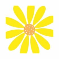 Das fröhliche Blümchen-Motiv der PPD „Happy Flower Sun“ Serviette auf weißem Hintergrund bringt sommerliche Frische auf Ihren Tisch!