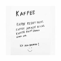 „Kaffee redet nicht“ Lunch-Servietten von PPD Paperproducts Design mit humorvollem Kaffee