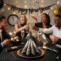Papierservietten mit Prosecco-Spruch „Makes Sense grey“ 33 × 33 cm