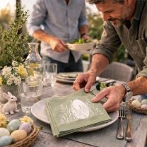 AKTION -  Osterservietten mit Osterei „Pure Easter Egg green“ 33 × 33 cm