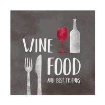 Papierservietten mit Weinmotiv „Wine Food“ 33 × 33 cm