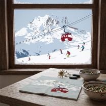 Papierservietten mit Berg & Seilbahn „Cortina“ 33 × 33 cm