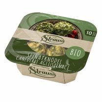 Frische Bio-Spinatknödel (canederli agli spinaci) von Strauss – vegetarisch, natürlich und in Südtirol hergestellt.