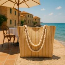 Stofftasche Natur mit Gold- und Silberglitzer – Natural Glow Bag