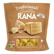 Pasta Rana Tortelloni mit Parmigiano Reggiano – Tradizionali 250g Packung, ohne Konservierungsstoffe, mit echtem Parmesan DOP.