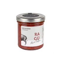 Tomatensoße mit Wildschwein-Ragout nach traditioneller toskanischer Rezeptur von Karl Telfser Feinkost.