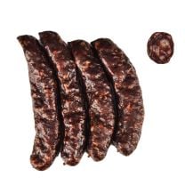 4 Hirschwurzen aus Südtirol von der Metzgerei Trockner – geräucherte und luftgetrocknete Kaminwurzen mit Hirschfleisch im essbaren Naturdarm.