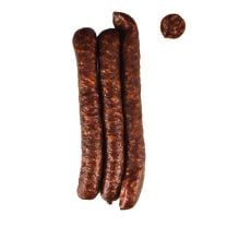 3 Feuerwurzen aus Südtirol von der Metzgerei Trockner – pikante, geräucherte und luftgetrocknete Kaminwurzen mit Peperoncino im Naturdarm.