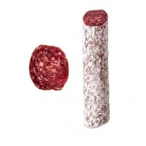 Trockners Wildschweinsalami aus Südtirol – grobe, luftgetrocknete Wildsalami aus Wildschweinfleisch aus dem Chianti-Gebiet und Schweinefleisch.