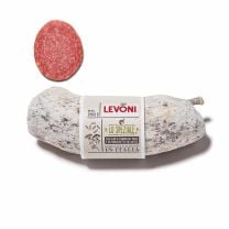 LEVONI Salami Lo Speziale, eine exklusive Salamikreation mit Kümmel und Wildfenchel, bietet ein frisches, aromatisches und elegant abgerundetes Geschmackserlebnis.
