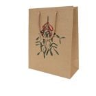 Geschenktasche Mistelzweig - naturbraun mit Reliefveredelung 22,5 × 11 × 29,5 cm