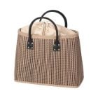Seegrastasche natur-schwarz gestreift mit Stoffzug – Seaside Chic