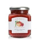 Alpe Pragas Fruchtaufstrich aus Pfirsichen und Himbeeren: sonnig, erfrischend, verführerisch.