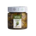 Gegrillte Artischocken-Herzen aus Apulien eingelegt in extra vergine Olivenöl überzeugen durch feine Röstaromen und knackigem Biss.