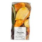 Gemüse Chips von GM Pesendorfer, knusprige, frittierte Gemüsemischung aus Süßkartoffel, Karotte, Kürbis, Taro und grünen Bohnen.