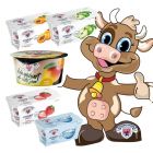 Joghurt Spezialitäten vom Milchhof Sterzing als Probierset in fünf verschiedenen Sorten (können vom Bild abweichen).